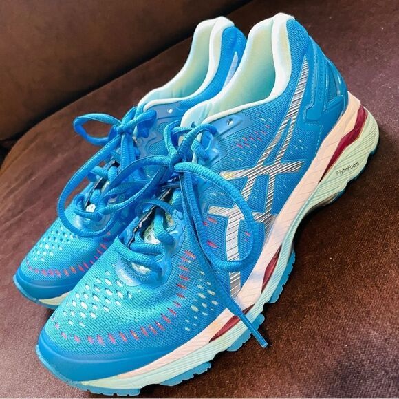 ASICS GEL KAYANO 23 Womens Blue Pink Silver 7.5 US 39 EUR Excellent condition - Picture 3 of 8